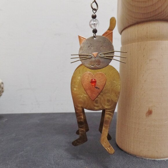 Super Cool Mixed Metal Hanging Cat Ornament shipper39 shipper39 (3 - Picture 3 of 12
